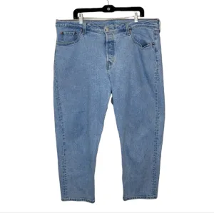 Levis Premium Denim 501 High Rise Straight Jeans 18W Light Wash