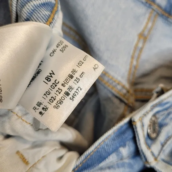 Levis Premium Denim 501 High Rise Straight Jeans 18W Light Wash