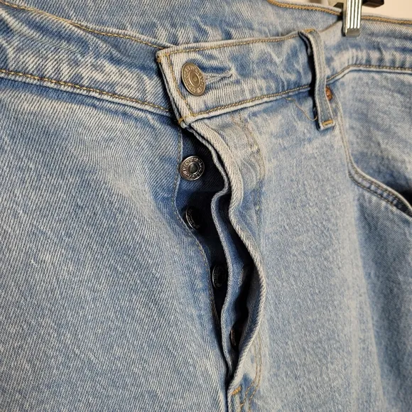 Levis Premium Denim 501 High Rise Straight Jeans 18W Light Wash