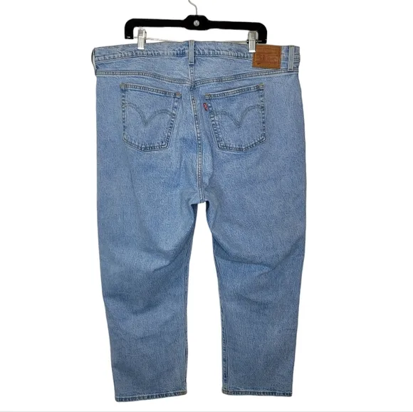 Levis Premium Denim 501 High Rise Straight Jeans 18W Light Wash