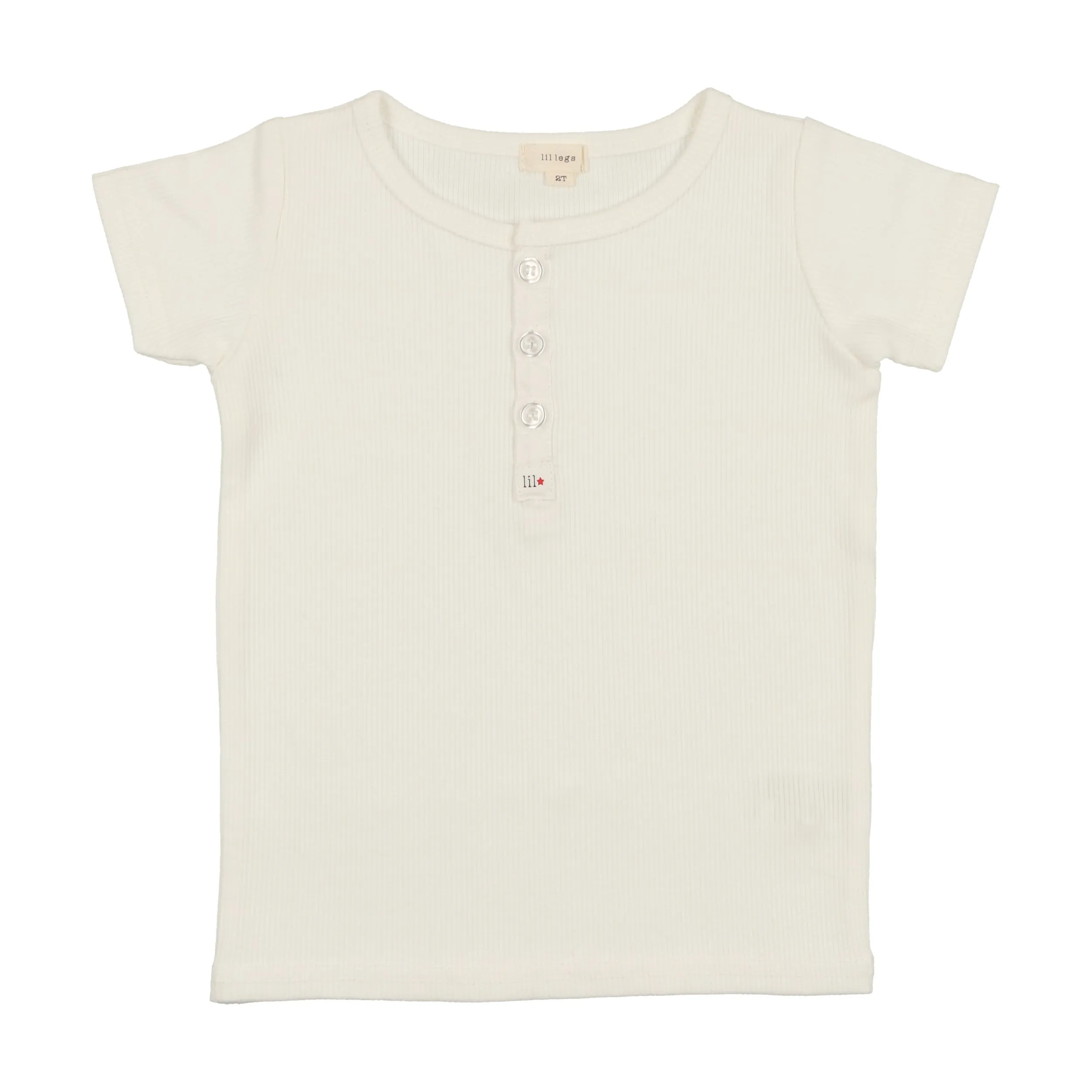 Lil Legs Short Sleeve Henley - White