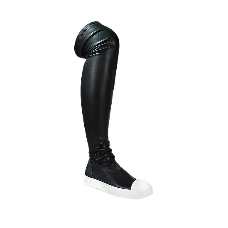 Liliana Wannabe-1 Super Stretch Thigh High Sneaker - Over The Knee High Top Shoes for Women, Stretchy Fashion and Style