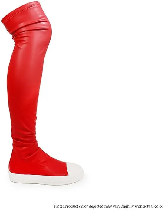 Liliana Wannabe-1 Super Stretch Thigh High Sneaker - Over The Knee High Top Shoes for Women, Stretchy Fashion and Style