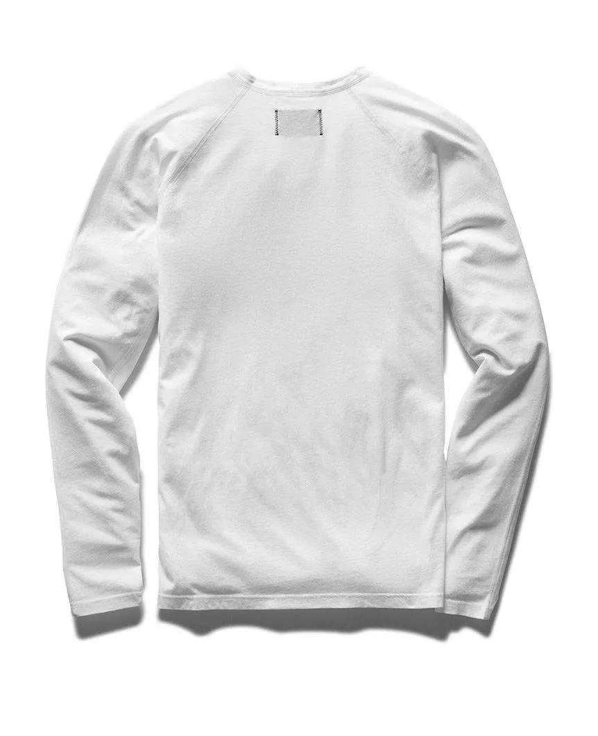 Long Sleeve Henley Ringspun Jersey White