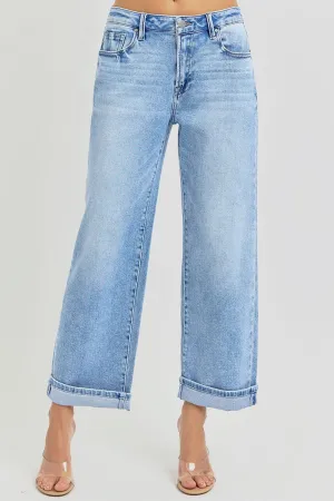 Loose Fit Ankle Cuff Jeans