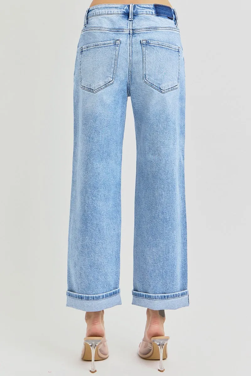 Loose Fit Ankle Cuff Jeans
