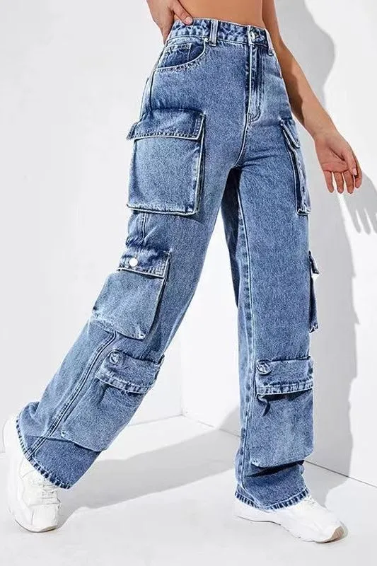 Loose Fit Cargo denim jeans