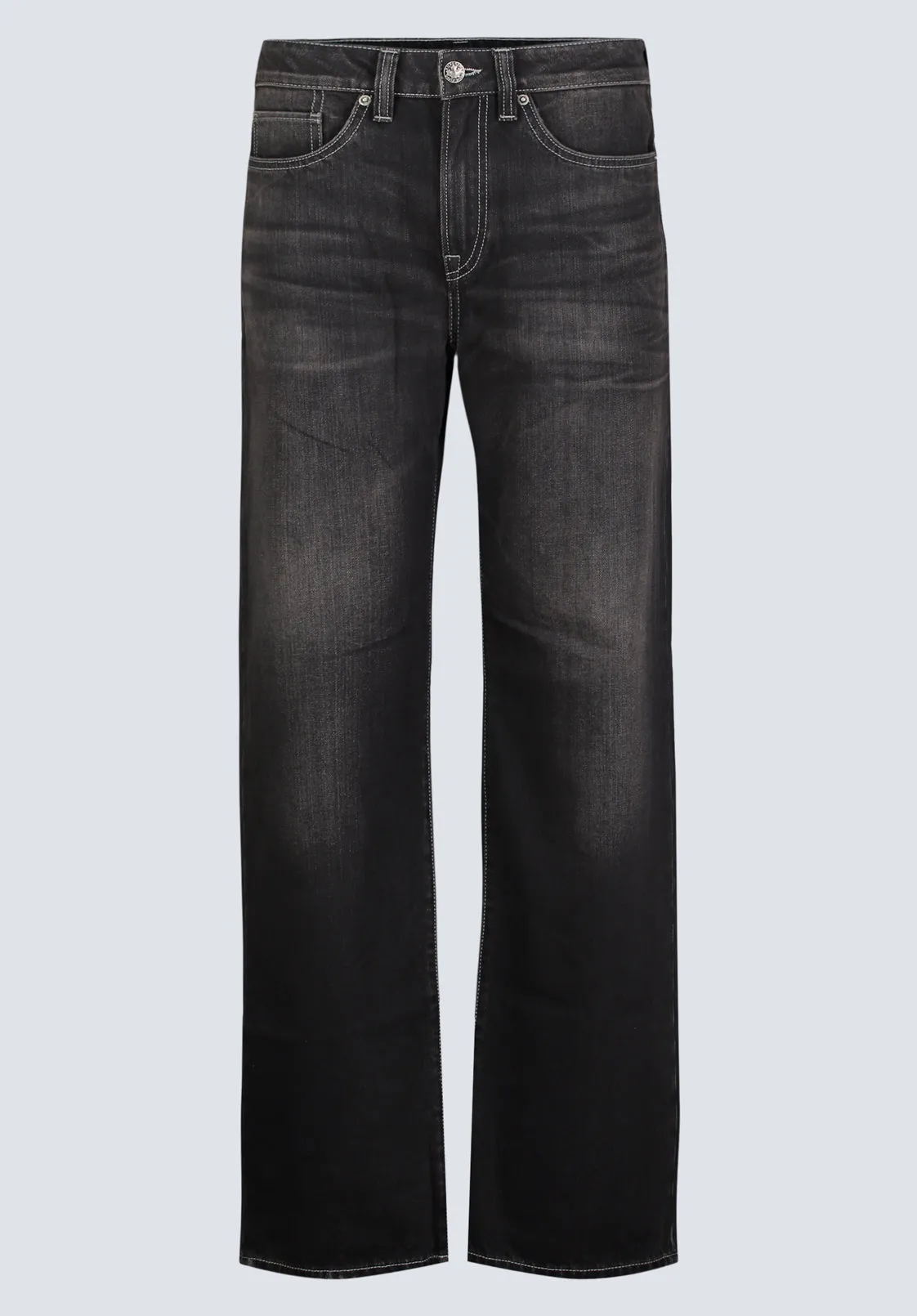 Loose Fit Matt Men's Jeans, Vintage Sanded Black - BM26007
