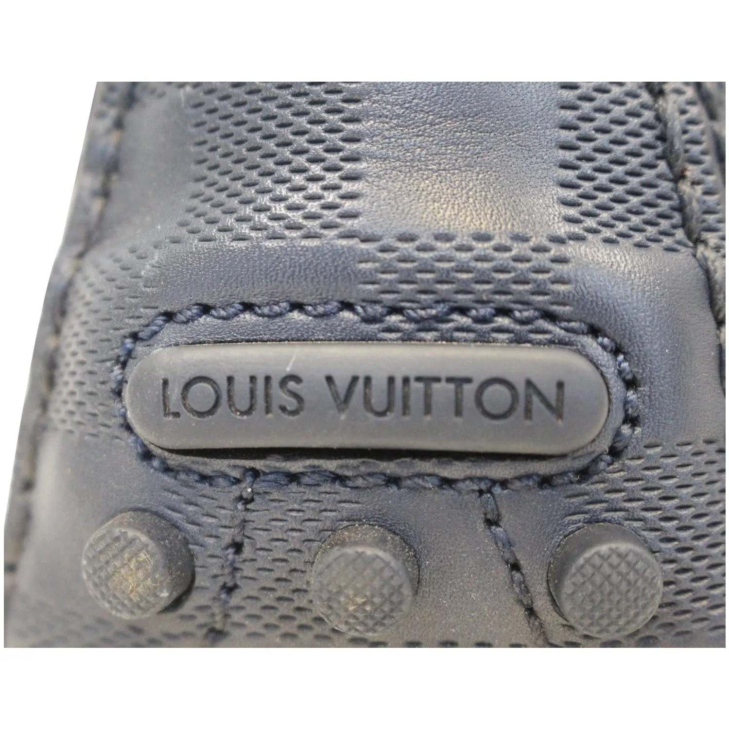 LOUIS VUITTON Hockenheim Damier Infini Moccasin Loafers Blue US 13