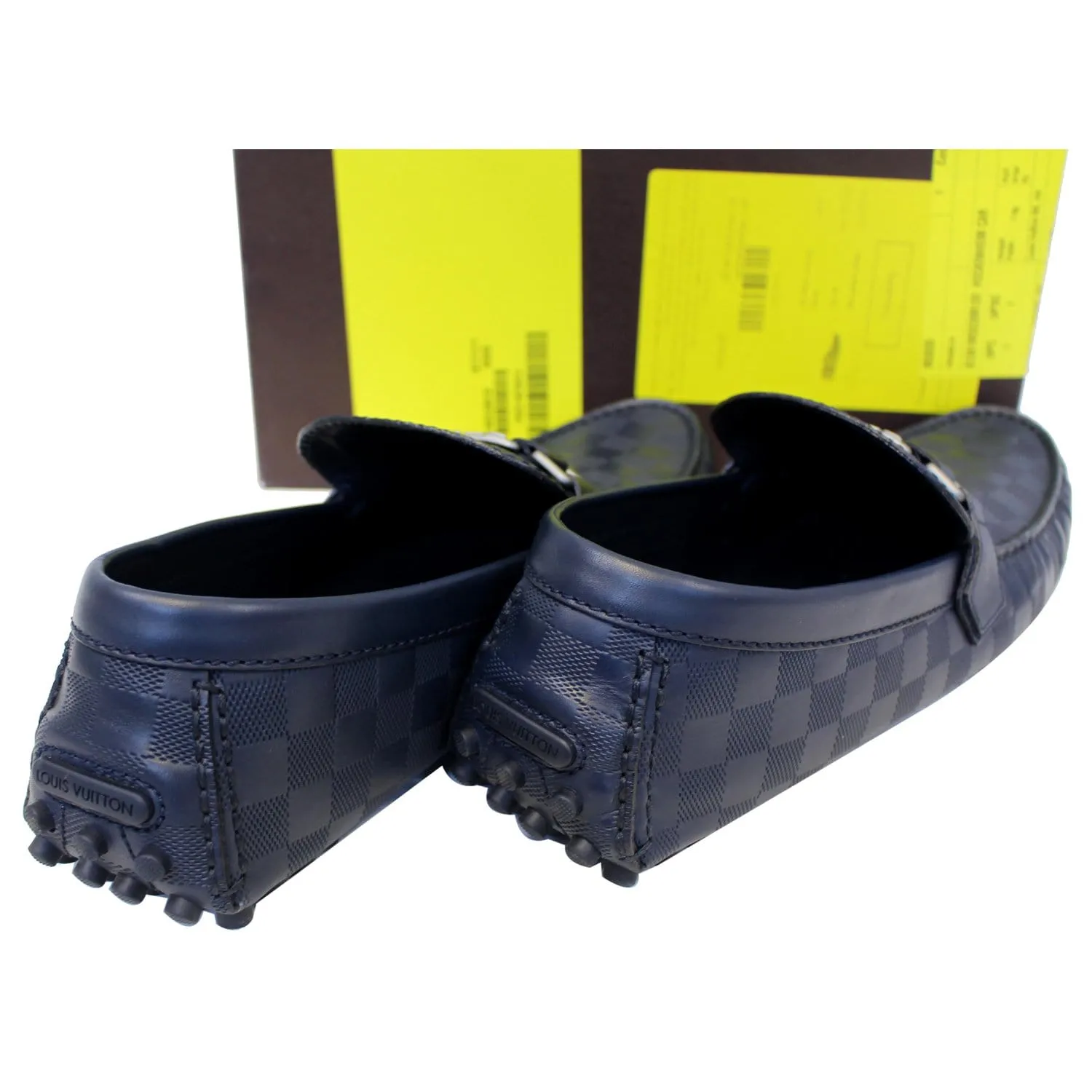 LOUIS VUITTON Hockenheim Damier Infini Moccasin Loafers Blue US 13