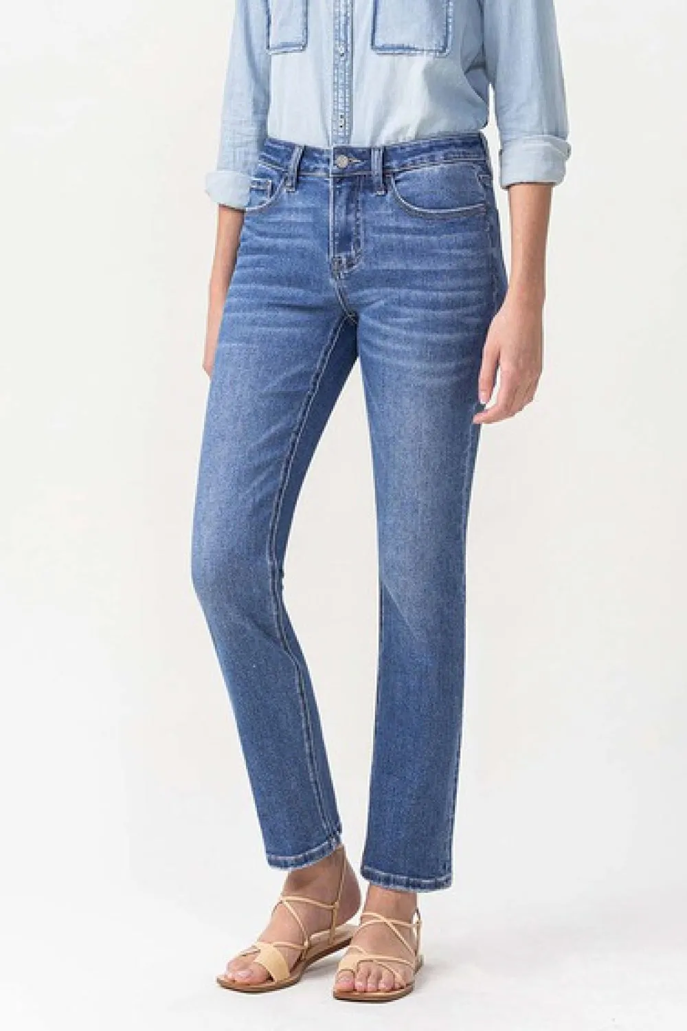 LOVERVET Maggie Midrise Slim Ankle Straight Jeans