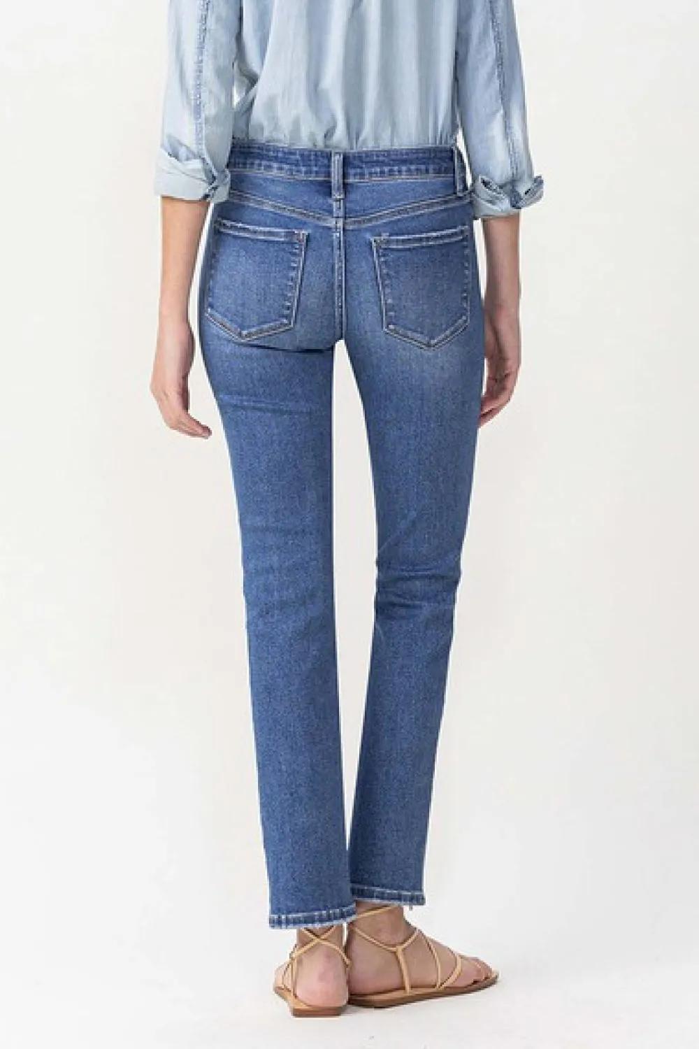 LOVERVET Maggie Midrise Slim Ankle Straight Jeans