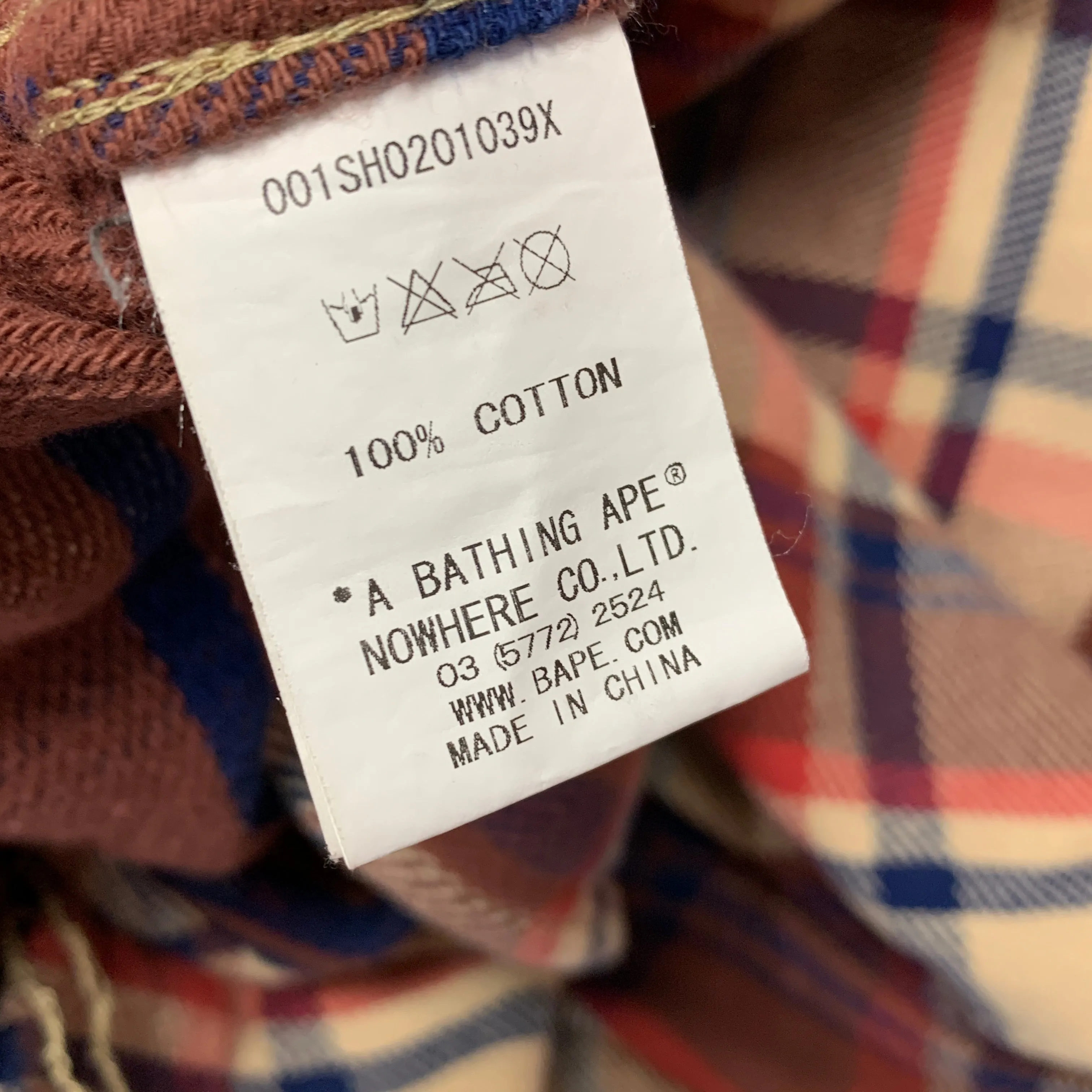 [M] A Bathing Ape Bape Plaid Full Button Hooded Hoodie Flannel Shirt