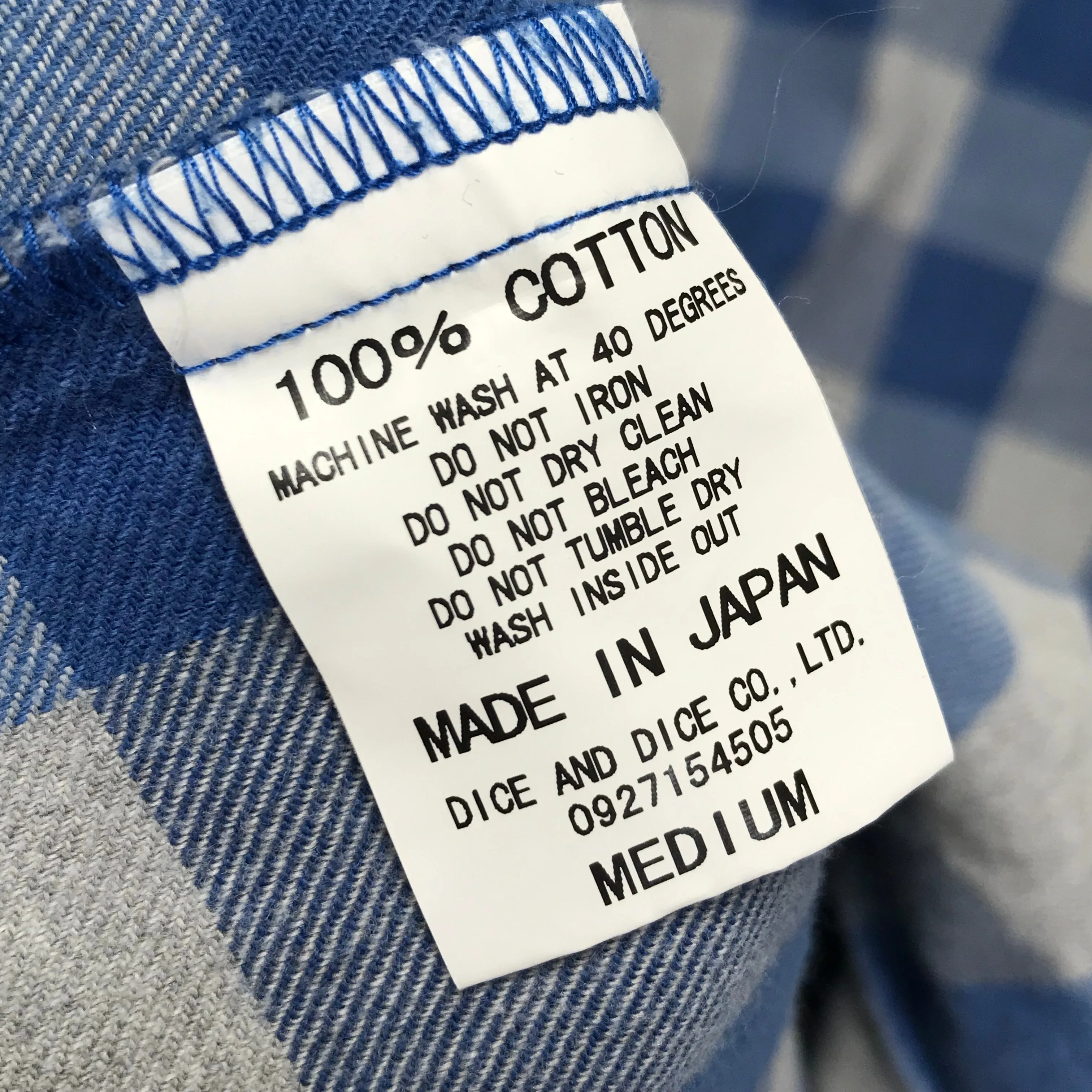 [M] Futura Laboratories Flannel Buffalo Check Shirt Blue