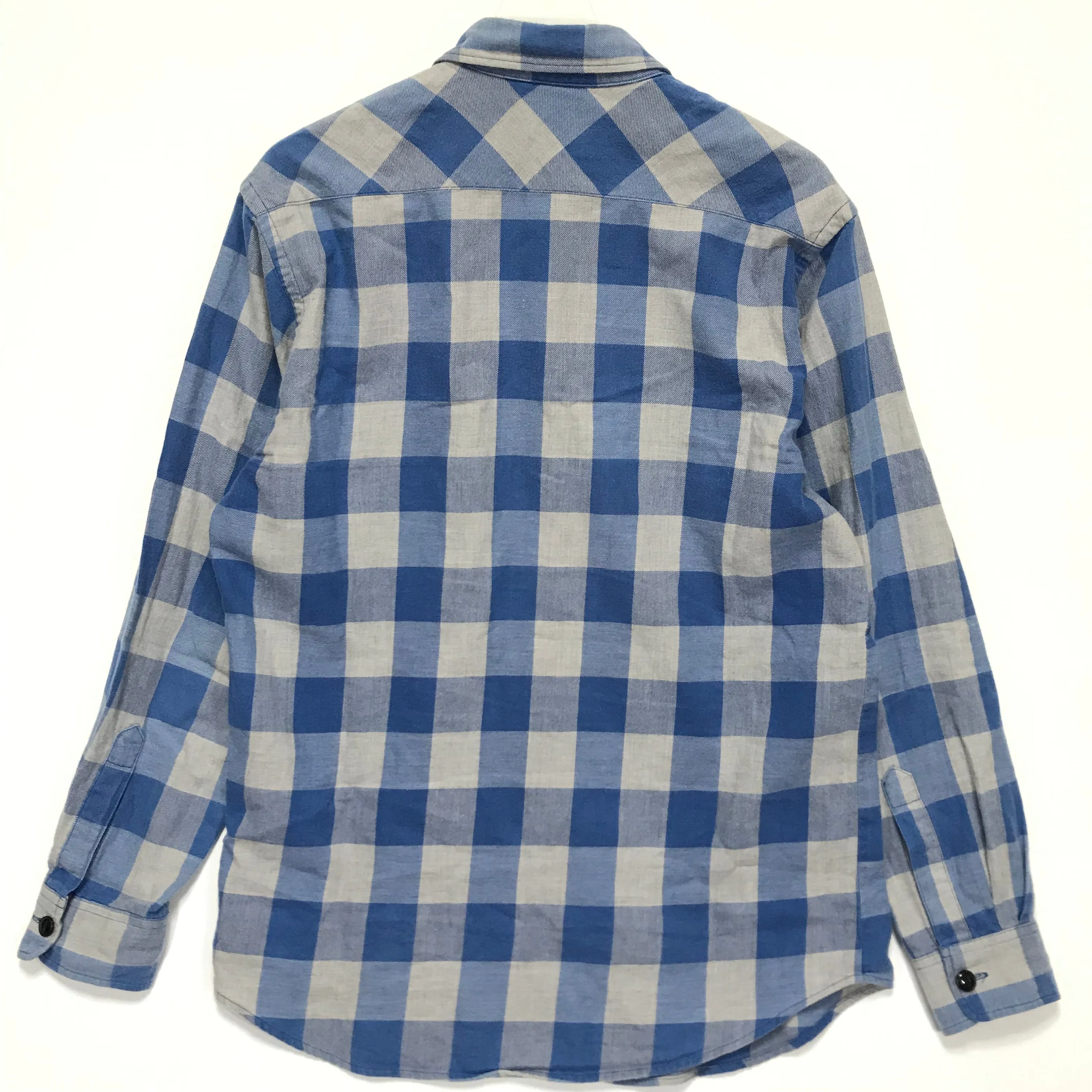 [M] Futura Laboratories Flannel Buffalo Check Shirt Blue