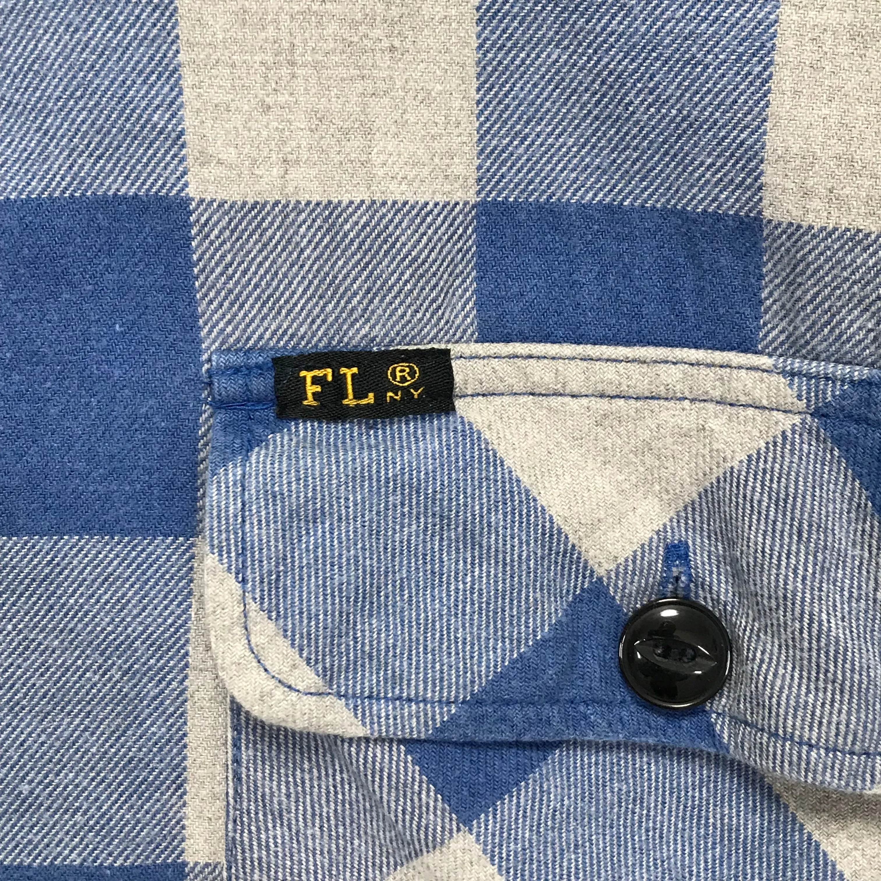 [M] Futura Laboratories Flannel Buffalo Check Shirt Blue