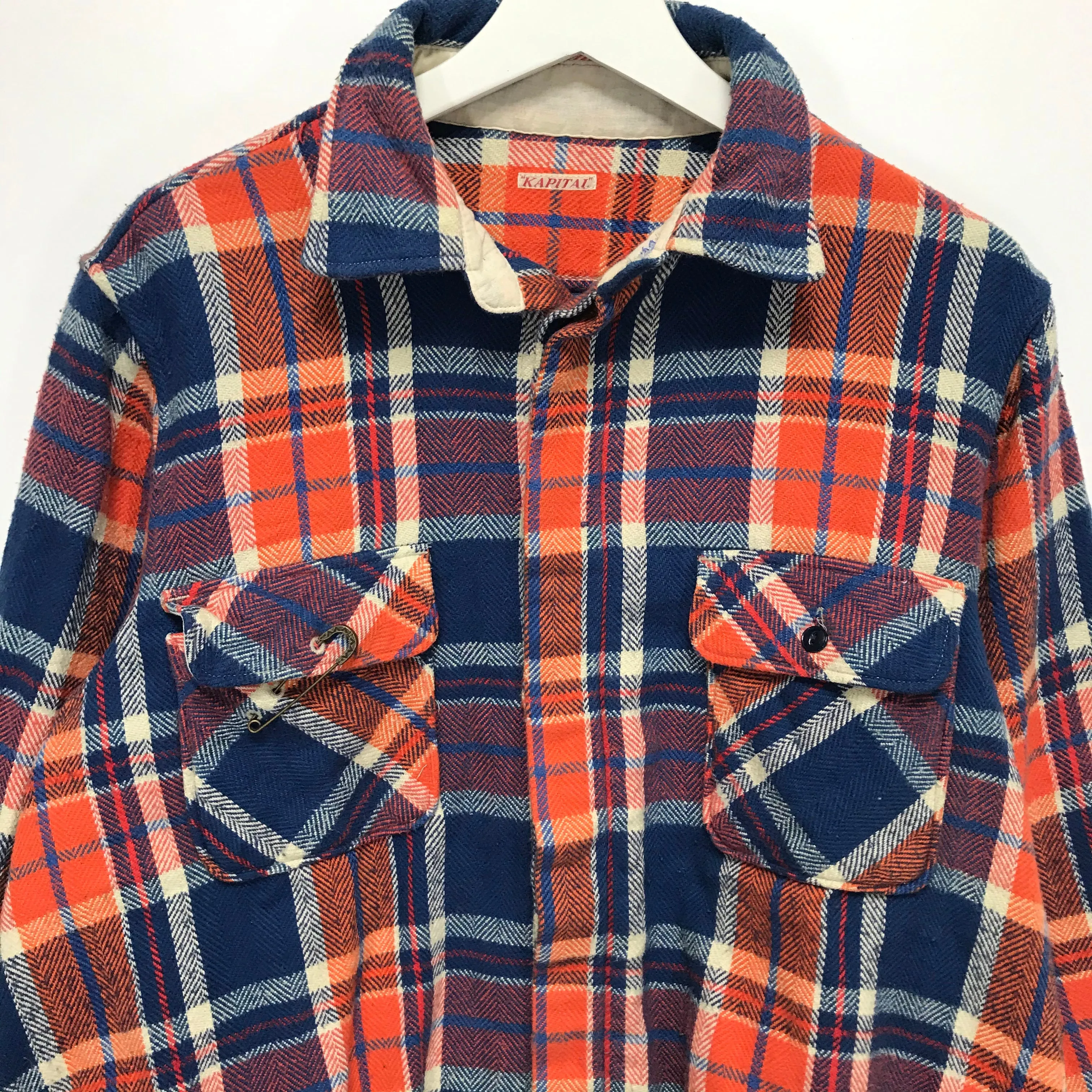 [M] Kapital Flannel L/S Shirt Blue/Orange