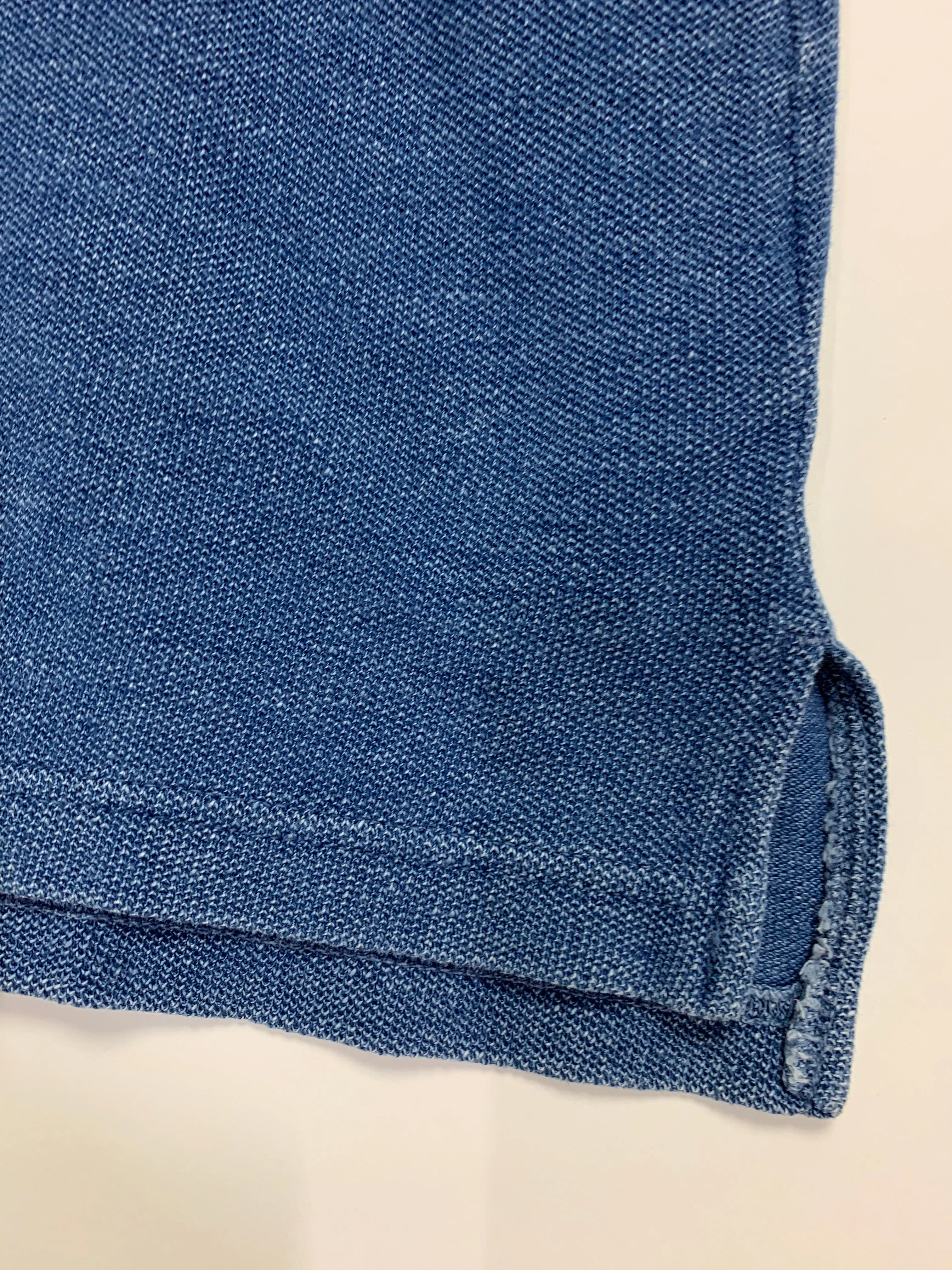 [M] Kapital Slub Cotton Indigo Concho Beaded Polo Shirt
