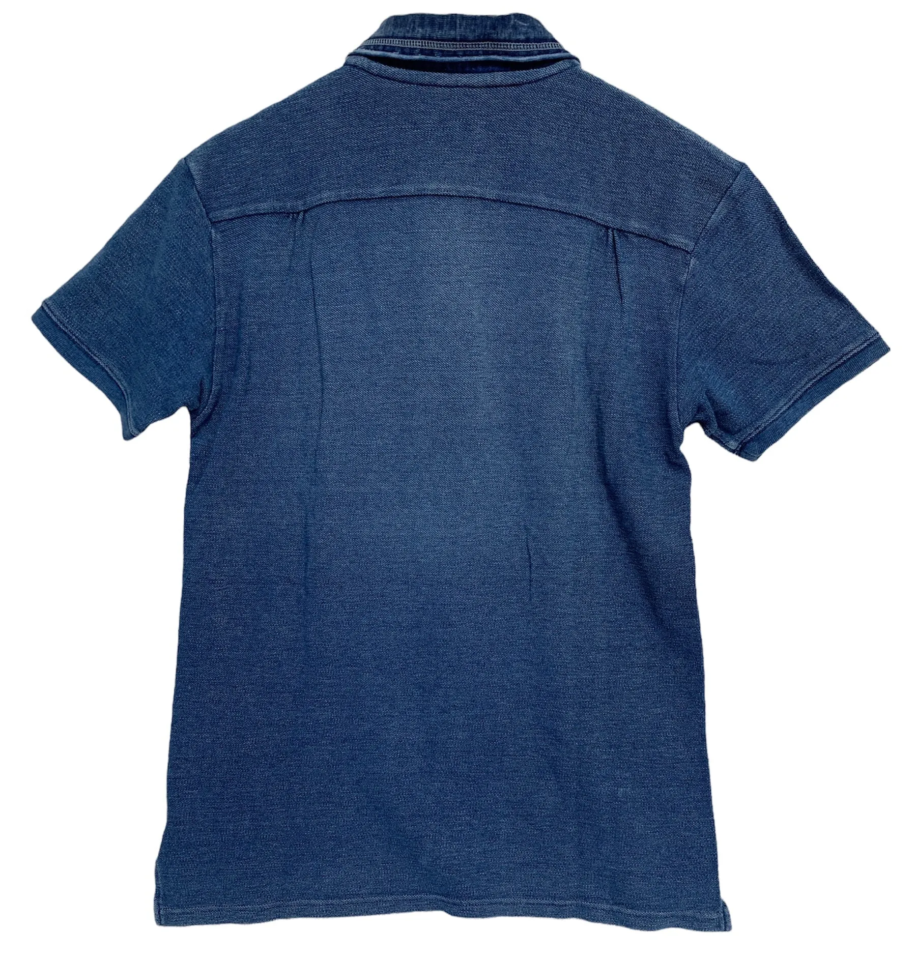 [M] Kapital Slub Cotton Indigo Concho Beaded Polo Shirt