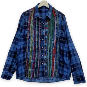[M] Needles Rebuild Ribbon Cut Oversized Flannel Shirt