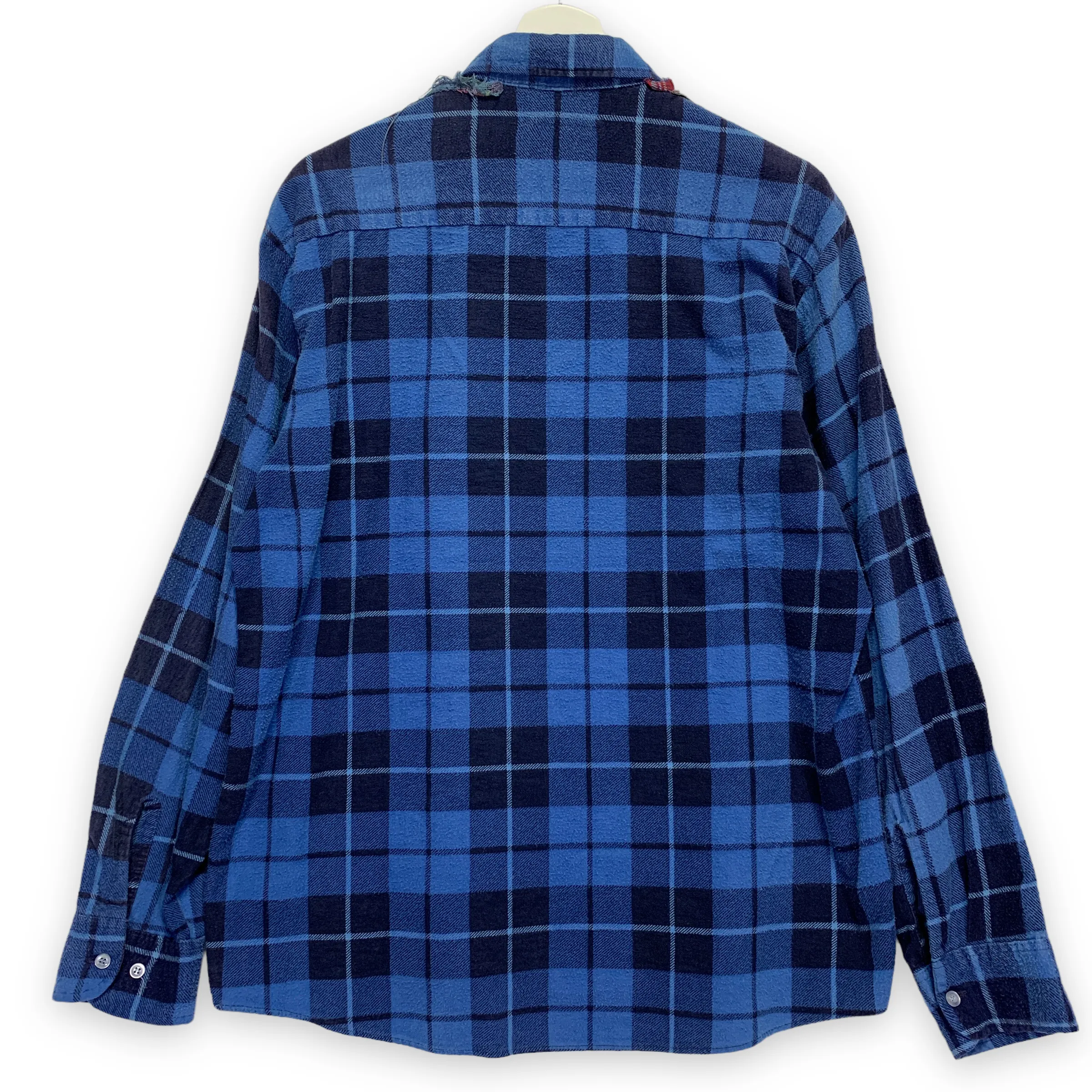 [M] Needles Rebuild Ribbon Cut Oversized Flannel Shirt