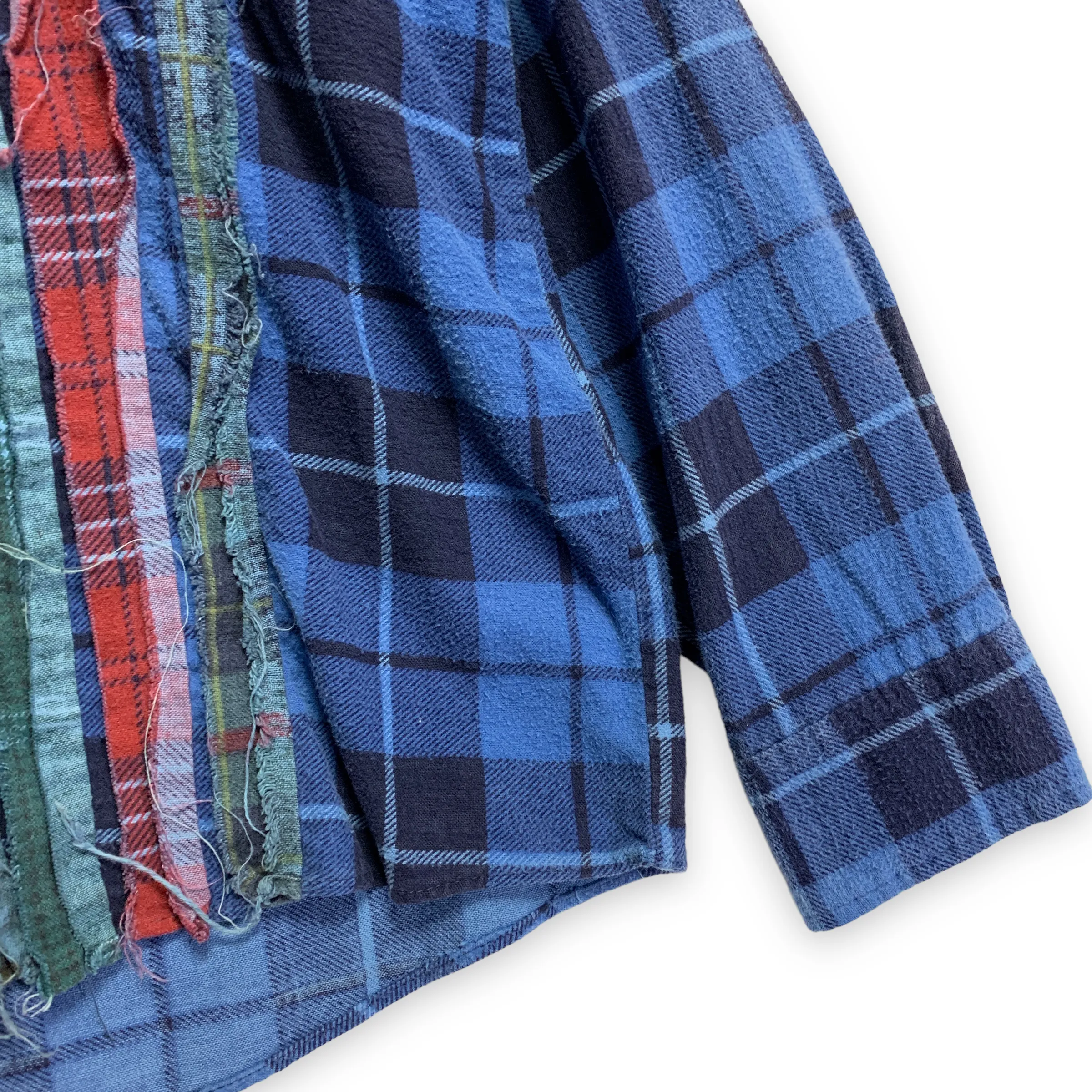 [M] Needles Rebuild Ribbon Cut Oversized Flannel Shirt
