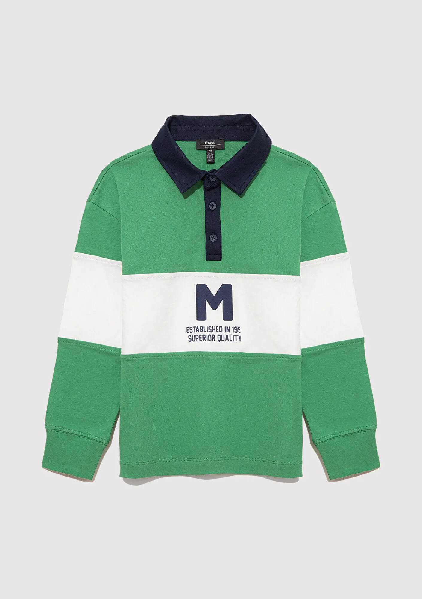 M Printed Green Polo T-Shirt
