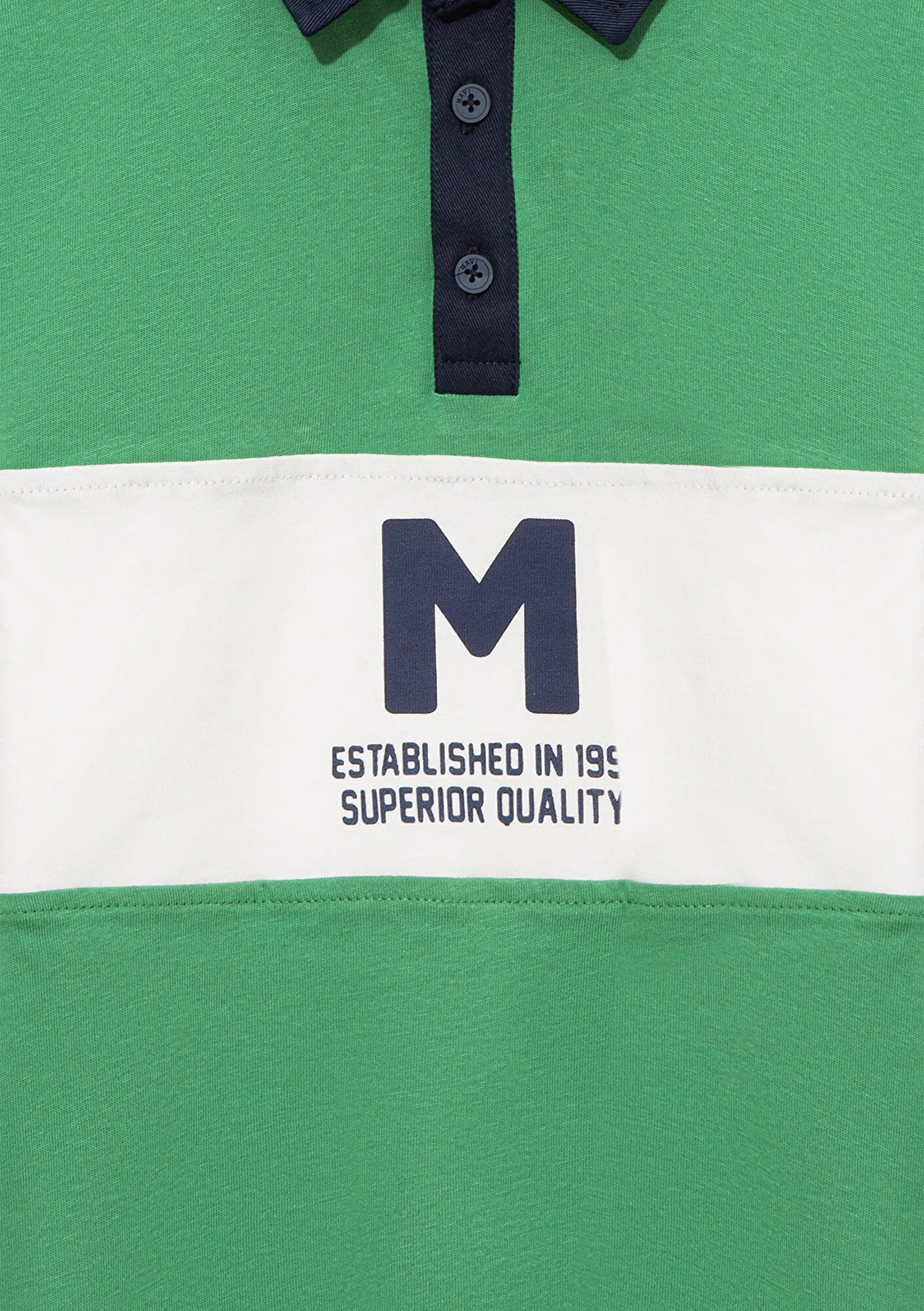 M Printed Green Polo T-Shirt