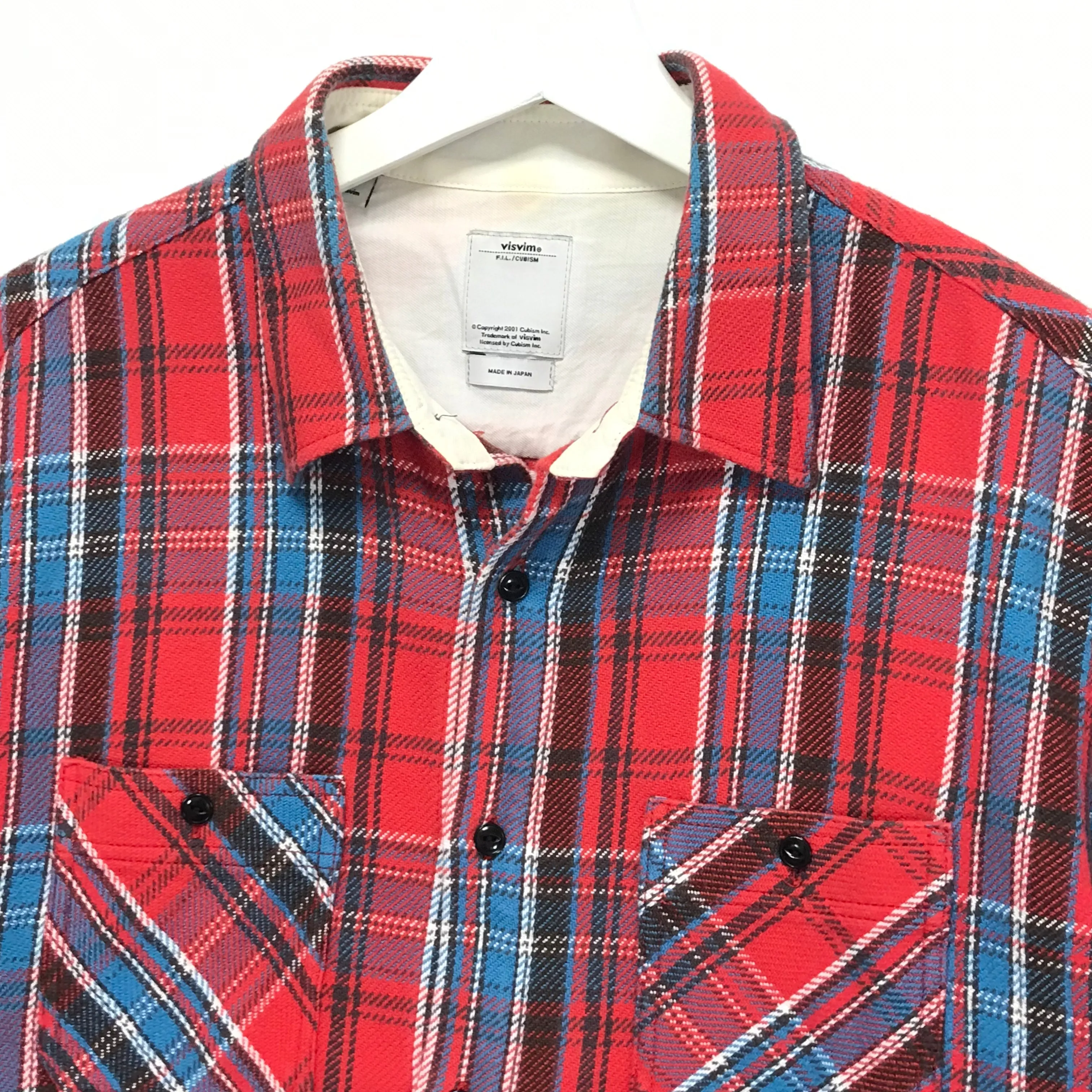 [M] Visvim 10AW Black Elk Flannel Check Shirt Red