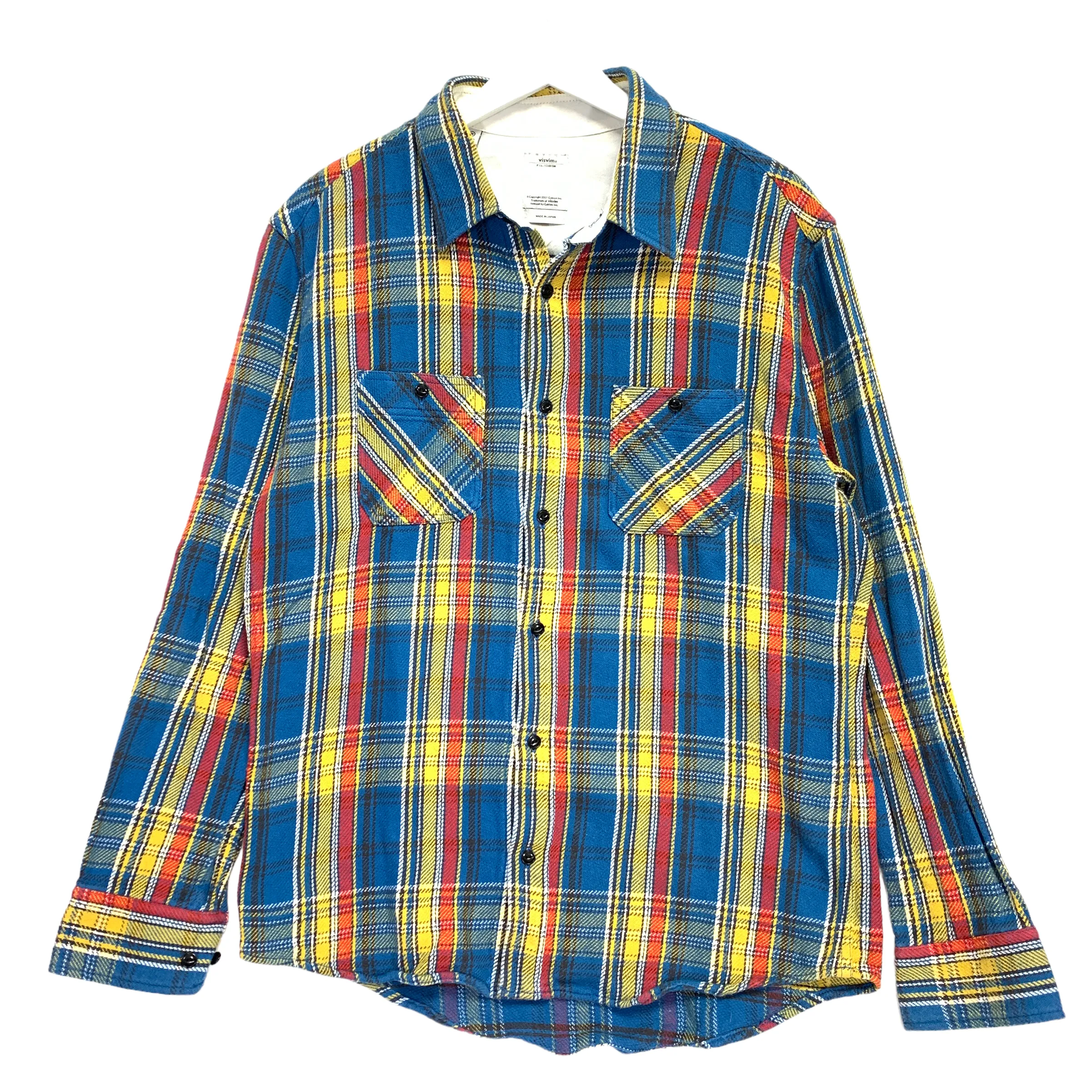 [M] Visvim Black Elk Flannel Check L/S Shirt Blue