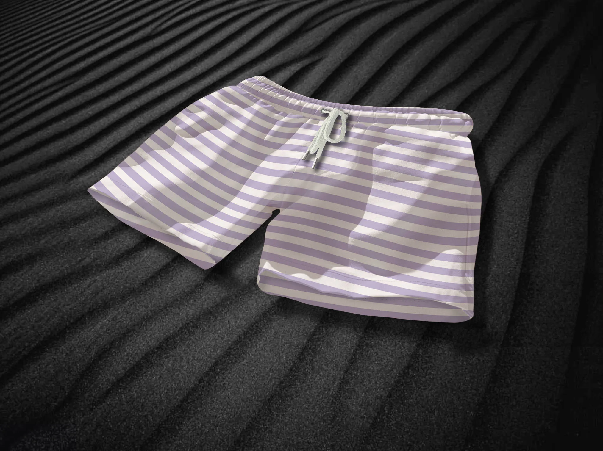 Malibu Lavender & White Swim Shorts