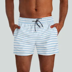 Malibu Light Blue & White Swim Shorts