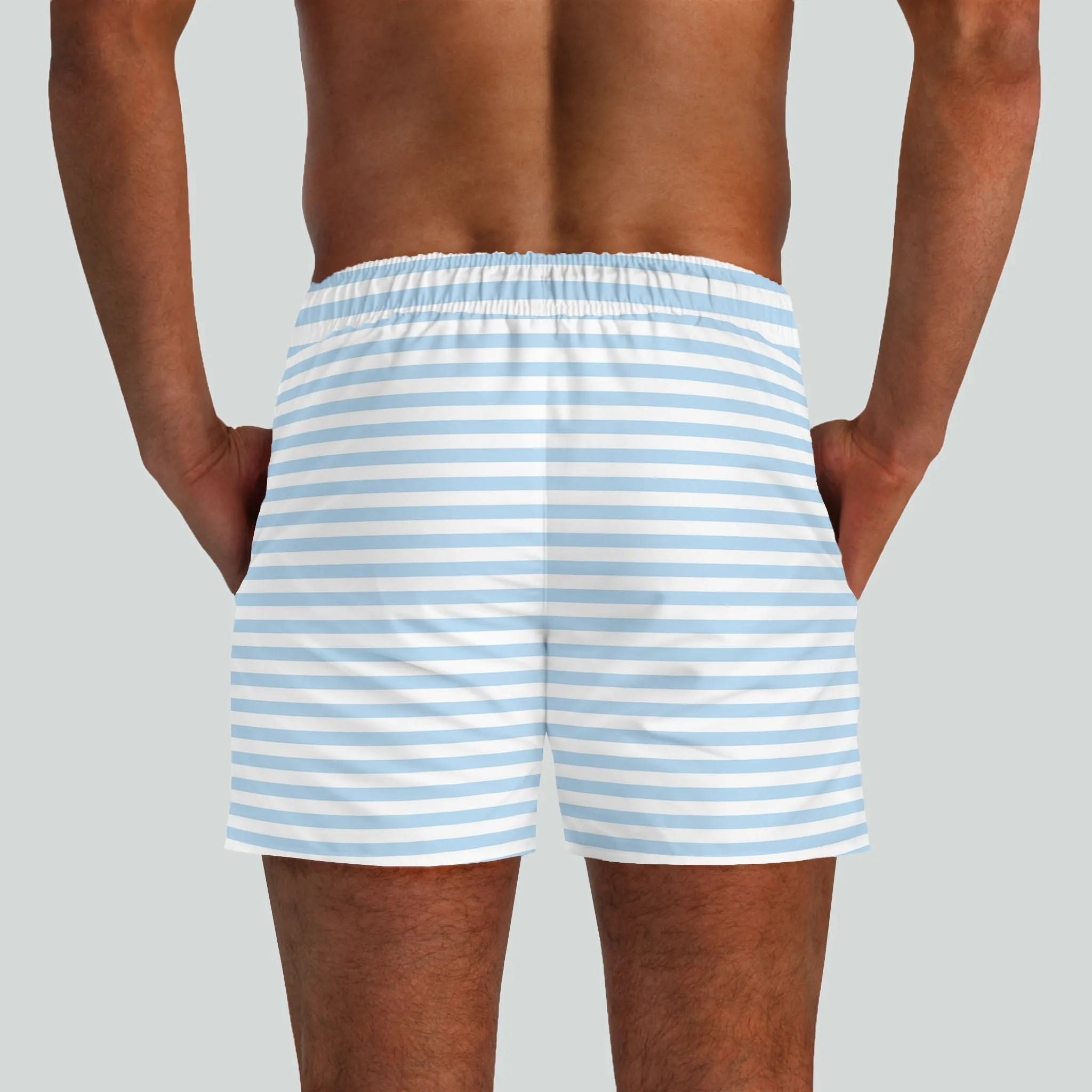 Malibu Light Blue & White Swim Shorts