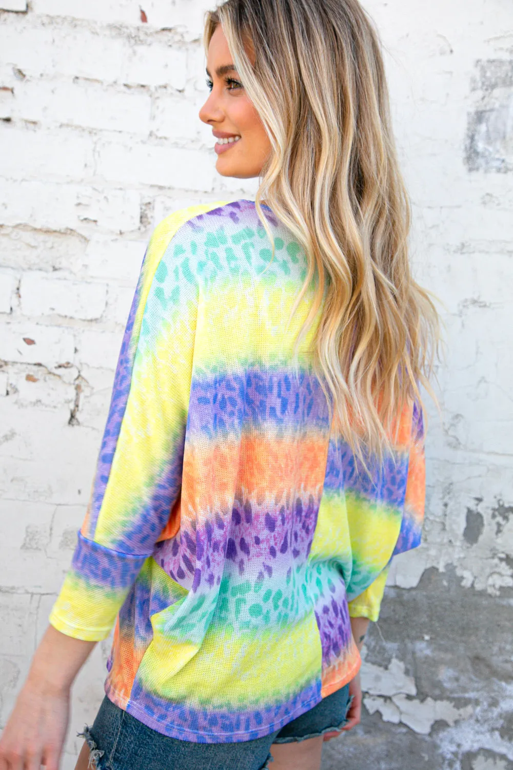 Mardi Gras Leopard Thermal Loose Fit Top
