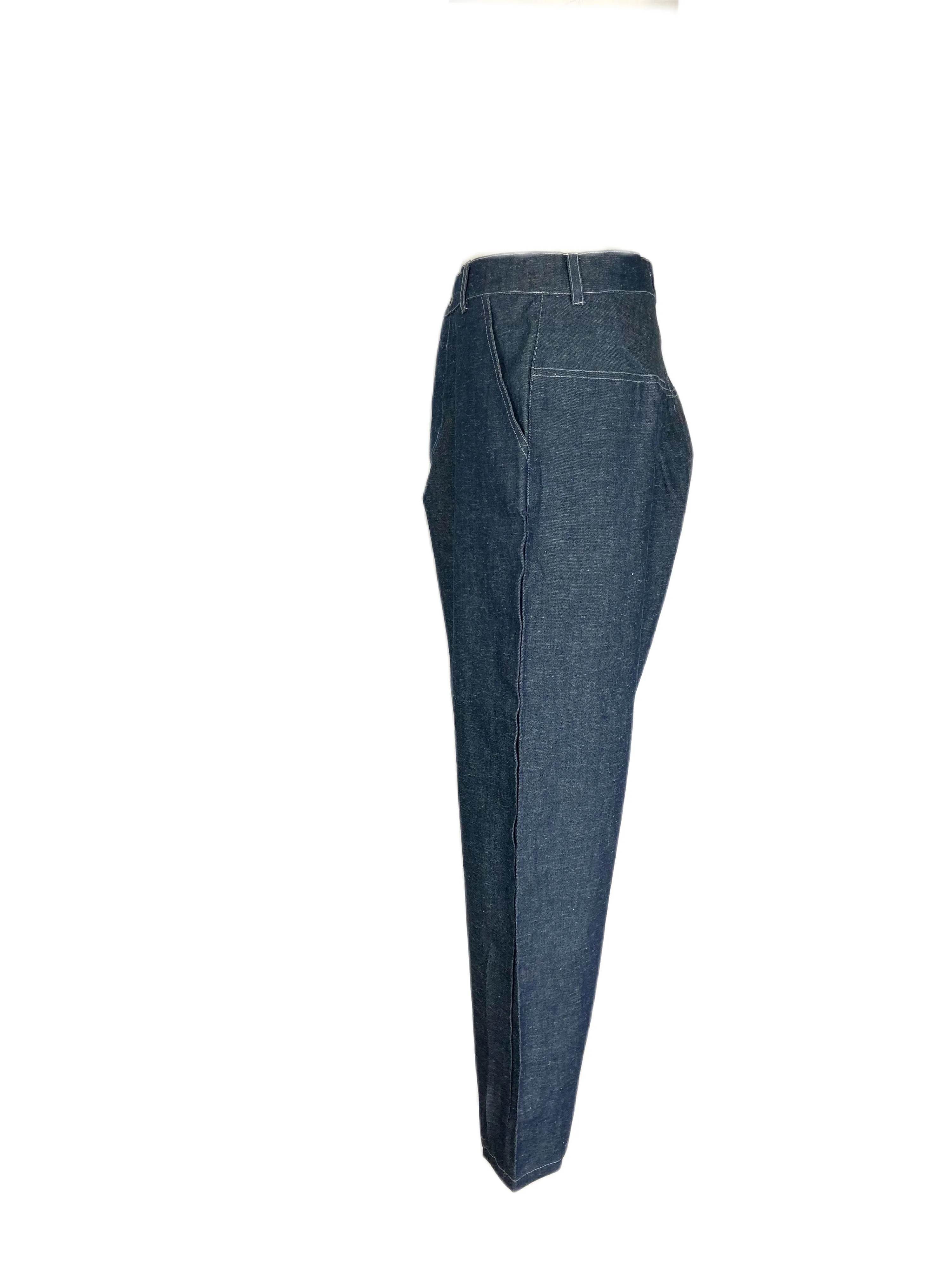 MARIUS PETRUS Men's Navy Loose Fit Straight Leg Denim Pants Sz 32 NWT