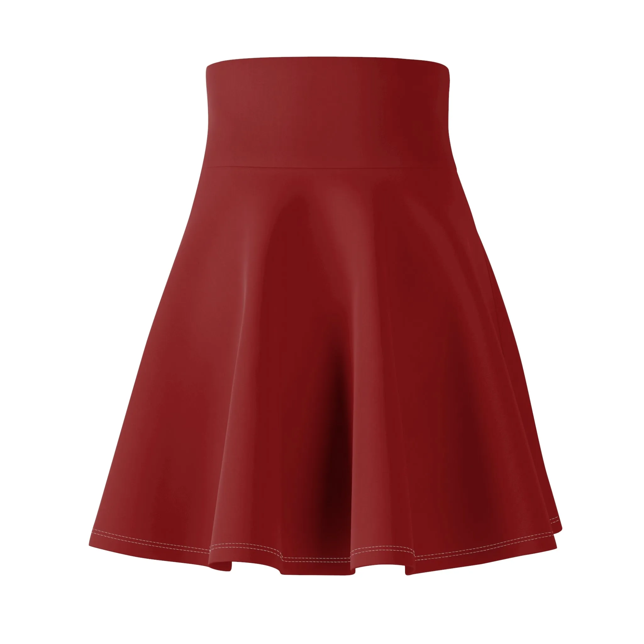 Maroon Dark Red Womens Flare Skater Skirt - Saiko Studio