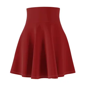 Maroon Dark Red Womens Flare Skater Skirt - Saiko Studio