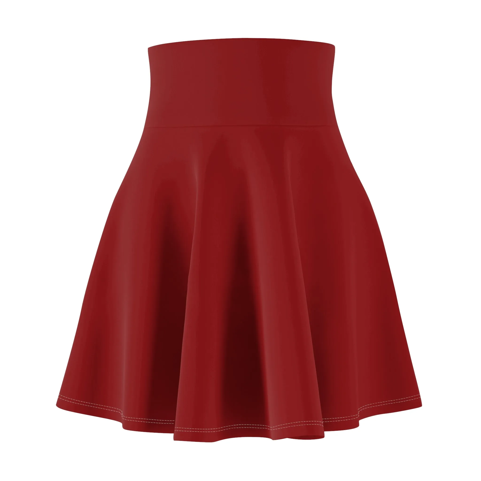 Maroon Dark Red Womens Flare Skater Skirt - Saiko Studio