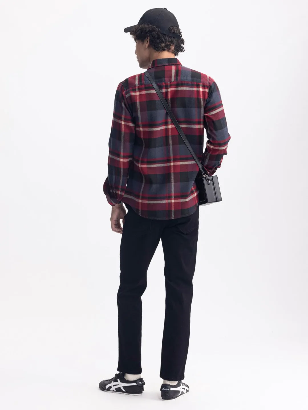 Maroon Flannel Checks Shirt