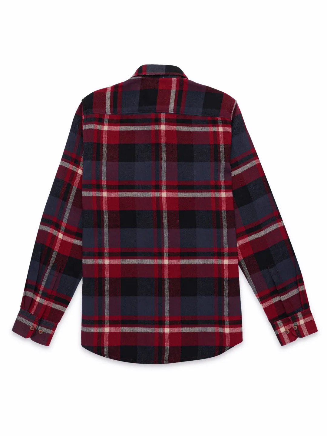 Maroon Flannel Checks Shirt
