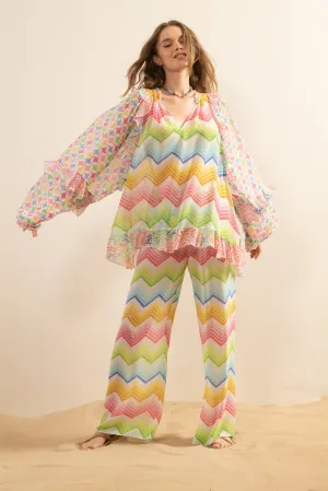 Me369 Lilia Zigzag multifarget loose-fit bukse