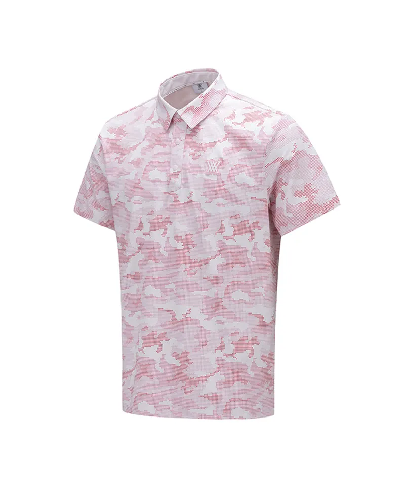 Men Camouflage Short T-Shirt - Pink