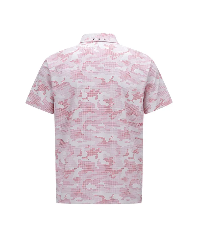 Men Camouflage Short T-Shirt - Pink