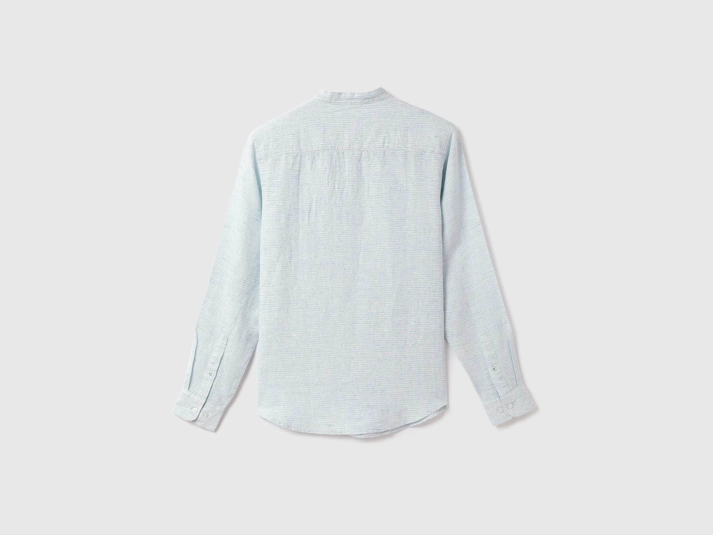 Men Striped Mandarin Collar Shirt
