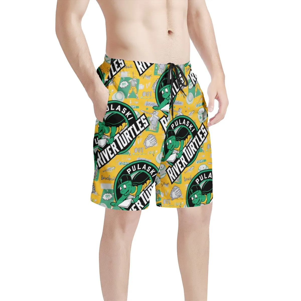Men's All Over Board Shorts - Pulaski River Turtles Fan