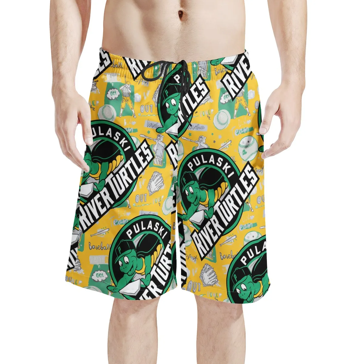Men's All Over Board Shorts - Pulaski River Turtles Fan