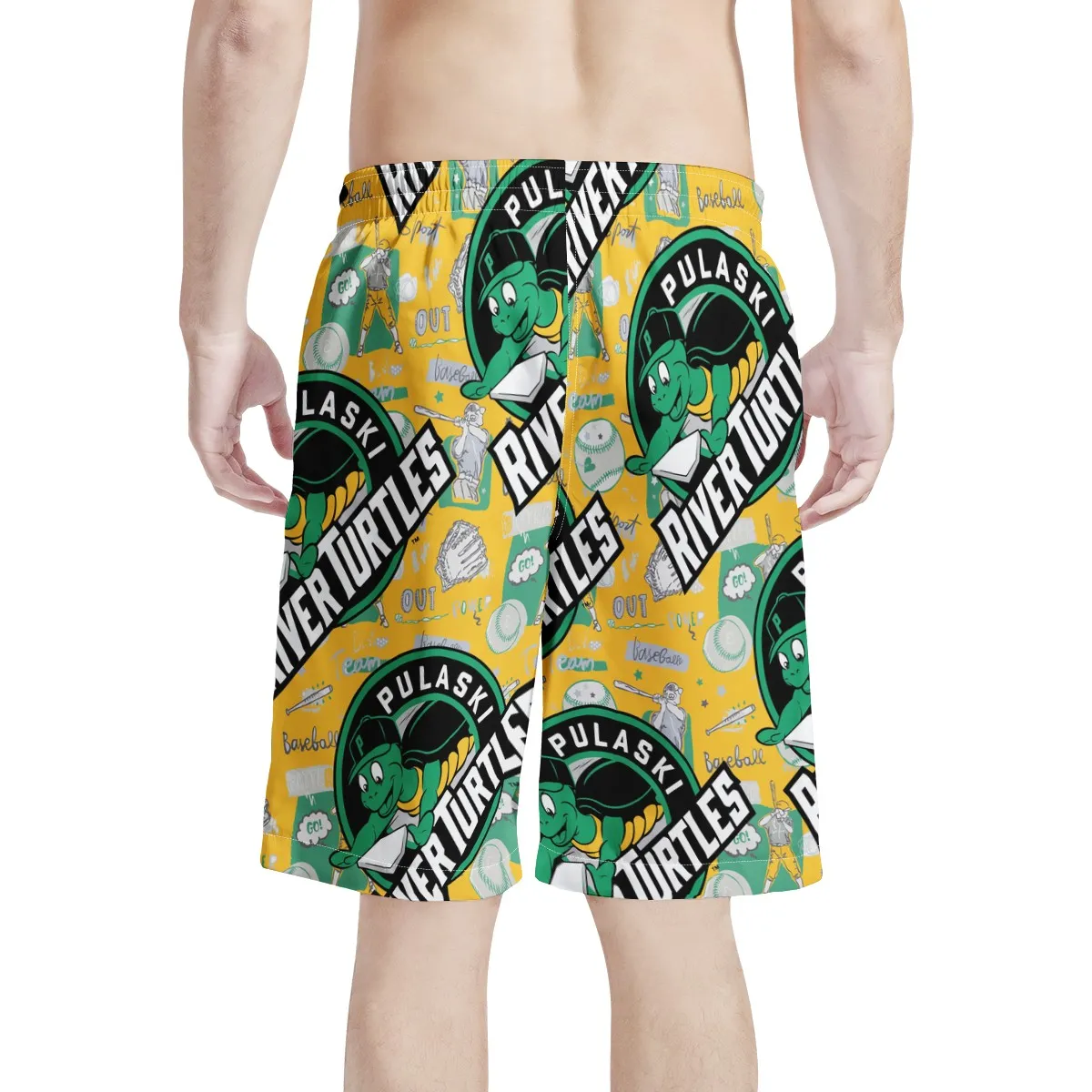 Men's All Over Board Shorts - Pulaski River Turtles Fan