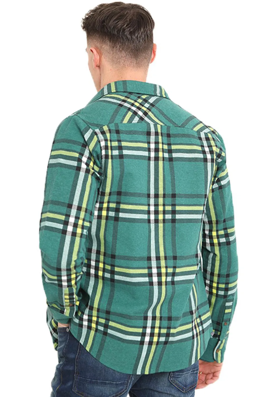 Mens Brushed Flannel Check Shirt