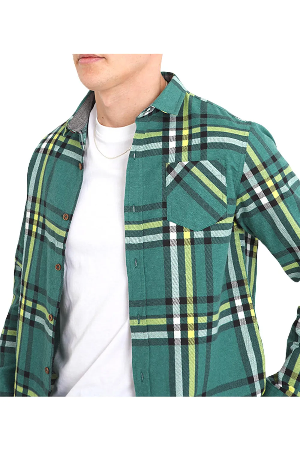 Mens Brushed Flannel Check Shirt