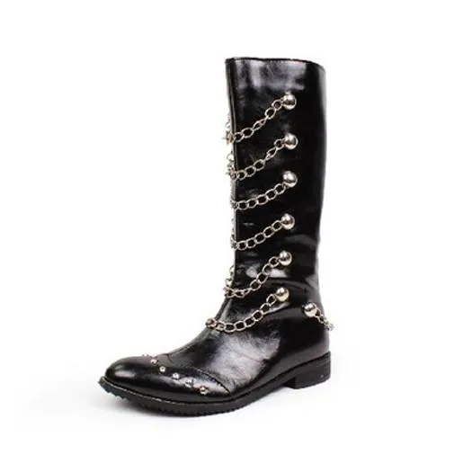 Men's Fashion Chain High Top Boots